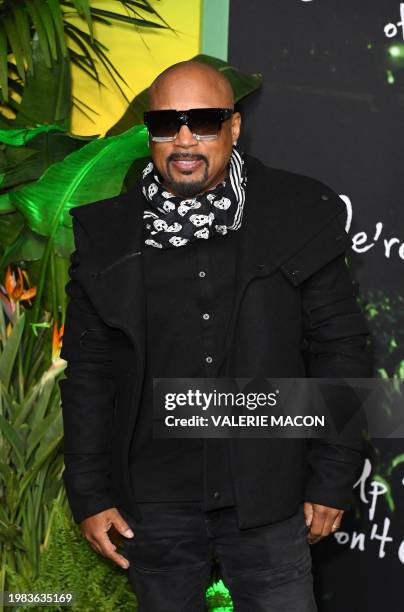 Businessman Daymond John arrives for the premiere of "Bob Marley: One Love" at the Regency Village Theater in Los Angeles, California on February 6,...