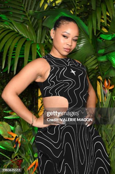 Jamaican-US musical artist Mystic Marley arrives for the premiere of "Bob Marley: One Love" at the Regency Village Theater in Los Angeles, California...