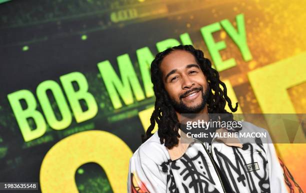 Singer-songwriter Omarion arrives for the premiere of "Bob Marley: One Love" at the Regency Village Theater in Los Angeles, California on February 6,...