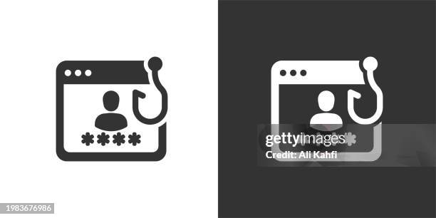 web phising icon. solid icon that can be applied anywhere, simple, pixel perfect and modern style. - ransomware attack stock illustrations