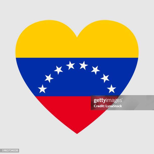 national flag of venezuela. heart shape - venezuelan culture stock illustrations