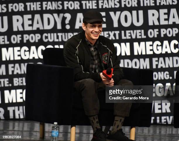 Actor Hayden Christensen speaks during a Q&A session at MegaCon Orlando 2024 at Orange County Convention Center on February 03, 2024 in Orlando,...