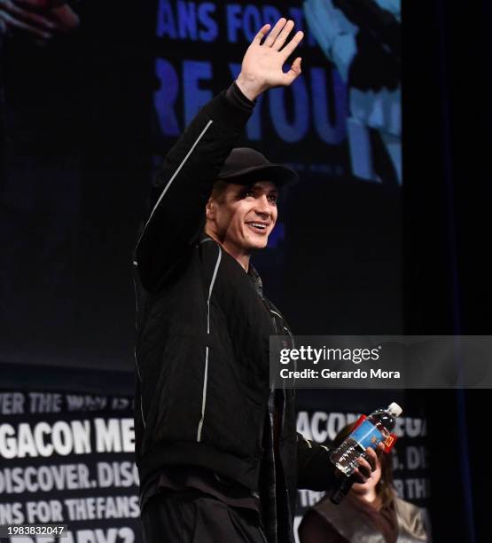Actor Hayden Christensen during a Q&A session at MegaCon Orlando 2024 at Orange County Convention Center on February 03, 2024 in Orlando, Florida.