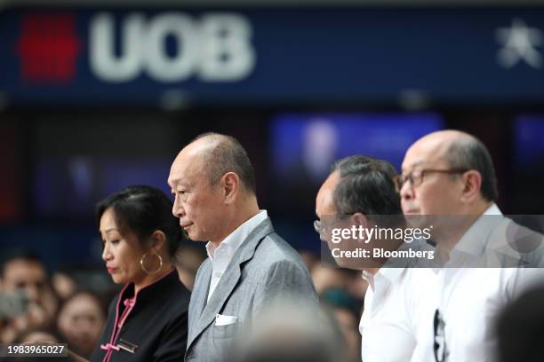 Wee Ee Cheong, second left to right, Wee Ee Chao and Wee Ee Lim attend a memorial session for their father Wee Cho Yaw, chairman emeritus and advisor...