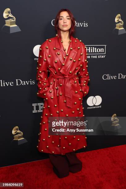 Dua Lipa attends the 66th GRAMMY Awards Pre-GRAMMY Gala & GRAMMY Salute to Industry Icons Honoring Jon Platt at The Beverly Hilton on February 03,...