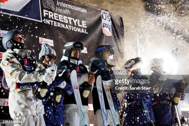 Benjamin Cavet of Team France, Jaelin Kauf of Team United States, Ikuma Horishima of Team Japan, Jakara Anthony of Team Australia, Olivia Giaccio of...