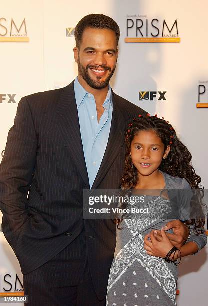 Actor Christopher St. John and daughter Paris attend the 7th Annual Prism Awards held at the Henry Fonda Music Box Theatre on May 8, 2003 in...