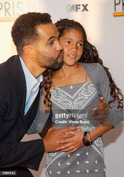 Actor Christopher St. John and daughter Paris attend the 7th Annual Prism Awards held at the Henry Fonda Music Box Theatre on May 8, 2003 in...