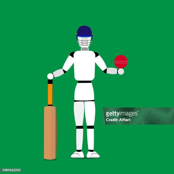 ai in cricket - cricket bat vector stock illustrations