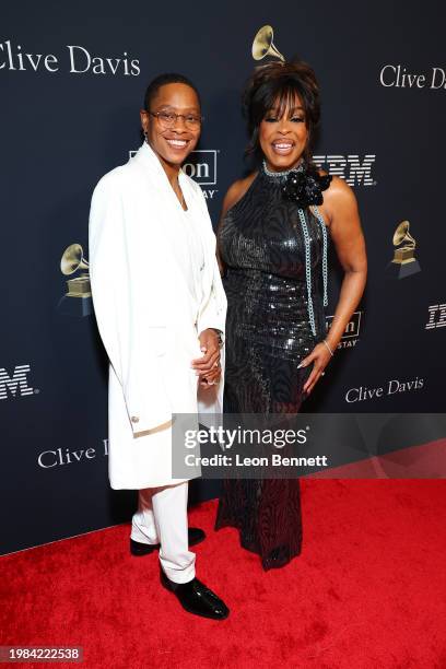 Jessica Betts and Niecy Nash-Betts attend the Pre-GRAMMY Gala & GRAMMY Salute to Industry Icons Honoring Jon Platt at The Beverly Hilton on February...