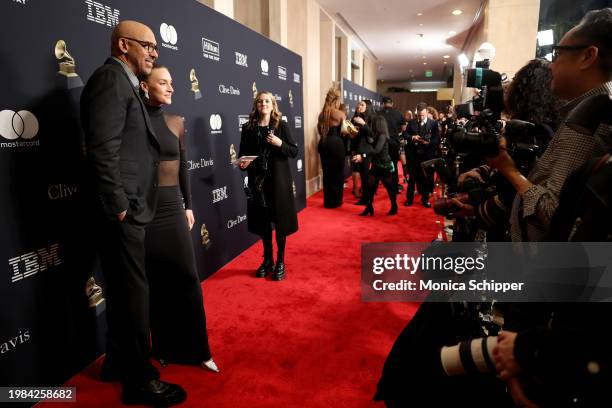Of MusiCares and CEO of the Recording Academy Harvey Mason jr. And Britt Mason attend the Pre-GRAMMY Gala & GRAMMY Salute to Industry Icons Honoring...