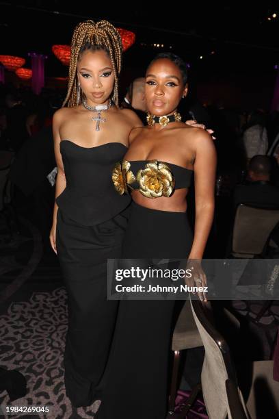 Chloe Bailey and Janelle Monáe attend the Pre-GRAMMY Gala & GRAMMY Salute to Industry Icons Honoring Jon Platt at The Beverly Hilton on February 03,...