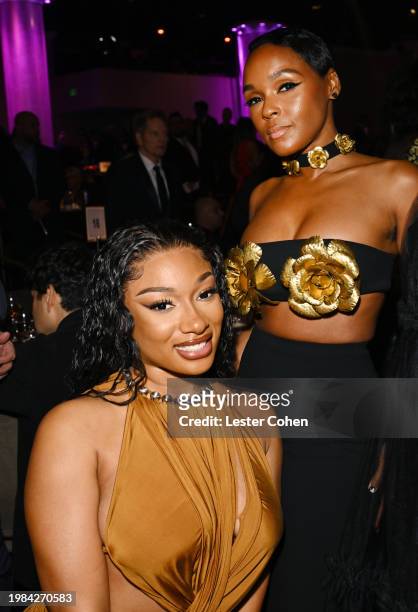 Megan Thee Stallion and Janelle Monáe attend the Pre-GRAMMY Gala & GRAMMY Salute to Industry Icons Honoring Jon Platt at The Beverly Hilton on...