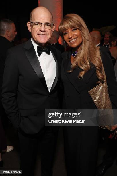 Scott Greenstein and guest attend the Pre-GRAMMY Gala & GRAMMY Salute to Industry Icons Honoring Jon Platt at The Beverly Hilton on February 03, 2024...