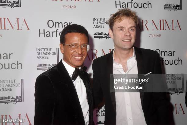 Omar Harfouch and Bertrand Deckers attend Omar Harfouch Concert at Institut du Monde Arabe on February 3rd, 2024 in Paris, France.