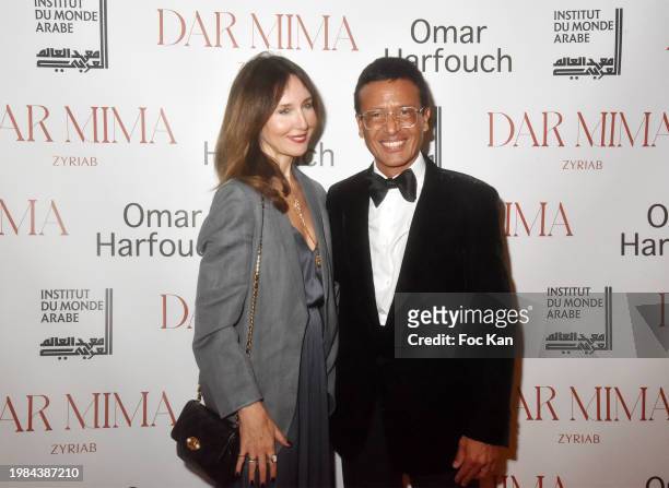 Elsa Zylberstein and Omar Harfouch attend Omar Harfouch Concert at Institut du Monde Arabe on February 3rd, 2024 in Paris, France.