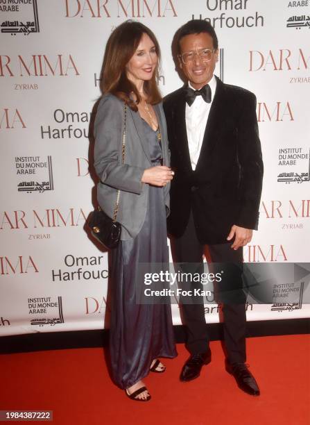 Elsa Zylberstein and Omar Harfouch attend Omar Harfouch Concert at Institut du Monde Arabe on February 3rd, 2024 in Paris, France.