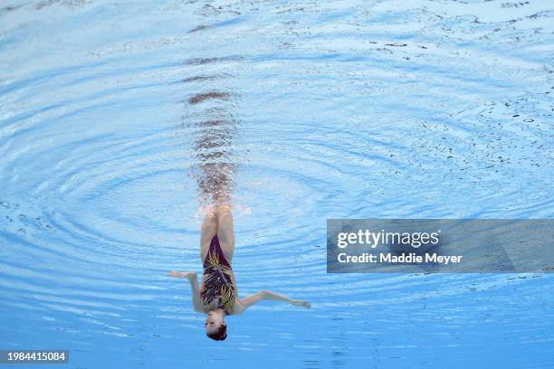 Huiyan Xu of Team China competes in the Women's Solo Free Preliminaries on day three of the Doha 2024 World Aquatics Championships at Aspire Dome on...