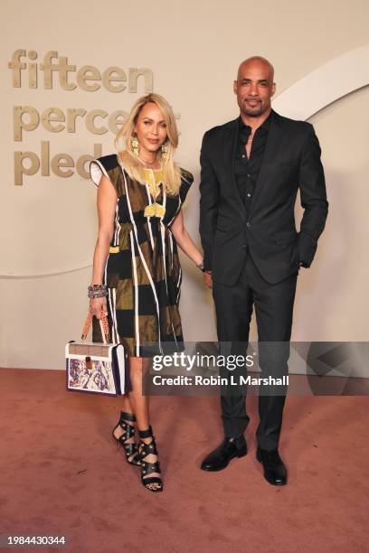 Nicole Ari Parker and Boris Kodjoe attend the 3rd Annual Fifteen Percent Pledge Gala at Paramount Studios on February 03, 2024 in Los Angeles,...