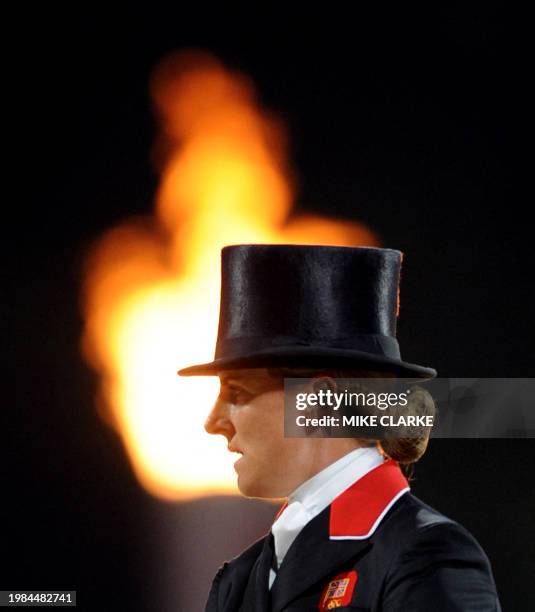 Kristina Cook from Great Britain rides her horse "Miners Frolic" during the dressage equestrian competition on August 9, 2008 at the 2008 Beijing...