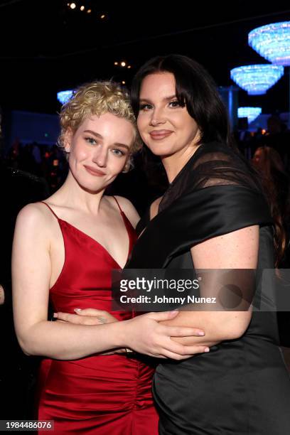 Julia Garner and Lana Del Rey attend the Pre-GRAMMY Gala & GRAMMY Salute to Industry Icons Honoring Jon Platt at The Beverly Hilton on February 03,...