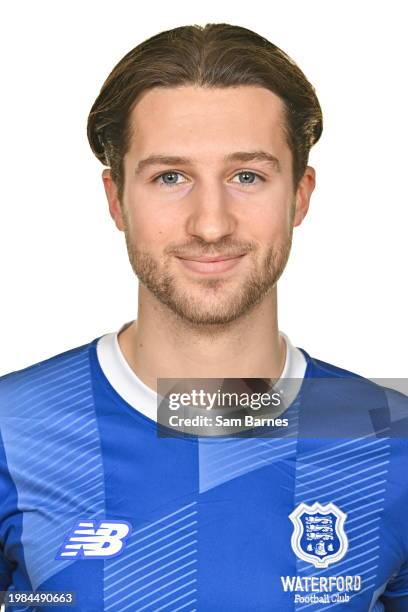 Waterford , Ireland - 6 February 2024; Cameron Cresswell poses for a portrait during a Waterford FC squad portraits session at SETU Arena in...