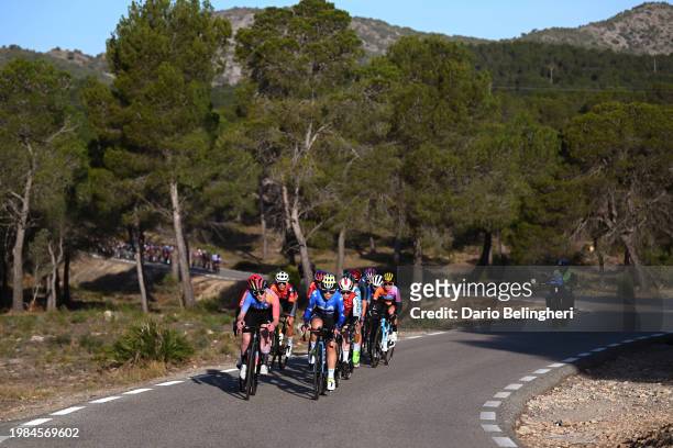 Hannah Kunz of The United Kingdom and UAE Development Team and Sara Martin of Spain and Movistar Team compete in the early breakaway during the 6th...