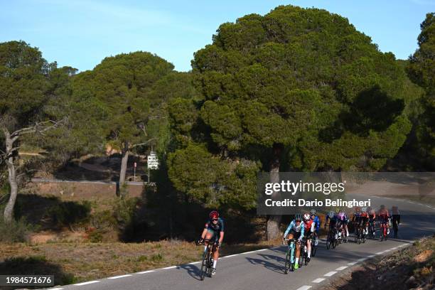 Anniek Mos of The Netherlands and Team GT Krush Rebellease and Irene Mendez of Spain and Eneicat - CMTeam compete in the early breakaway during the...