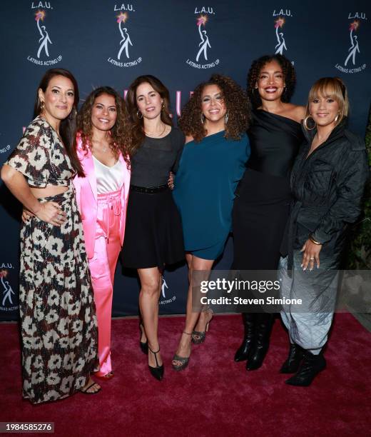 Angelique Cabral, Lisa Vidal, Ana Ortiz, Diana Maria Riva, Gina Torres and Ranada Shepard attend Latinas Acting Up Winter Soiree official launch...