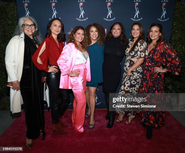 Priscilla Valldejuli, Michelle C. Bonilla, Lisa Vidal, Diana Maria Riva, Alex Meneses, Angelique Cabral and Constance Marie attend Latinas Acting Up...