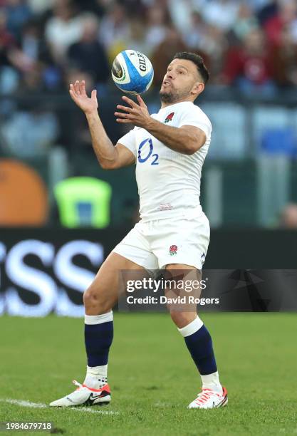 Danny Care of England attempts to gather the ball during the Guinness Six Nations 2024 match between Italy and England at Stadio Olimpico on February...