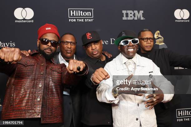 Disc Jockey Lord, Chuck D and Flavor Flav attend the 66th GRAMMY Awards Pre-GRAMMY Gala & GRAMMY Salute to Industry Icons Honoring Jon Platt at The...