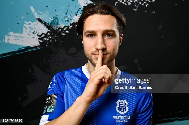 Waterford , Ireland - 6 February 2024; Cameron Cresswell poses for a portrait during a Waterford FC squad portraits session at SETU Arena in...