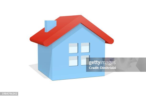 3d simple vector house icon - real estate agent outside stock illustrations