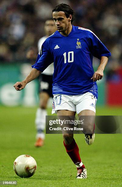 Daniel Moreira of France running with the ball during the International friendly match between France and Egypt on April 30, 2003 at The Stade de...