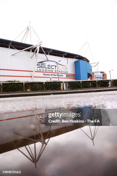 General view outside the stadium prior to the Barclays FA Women's Championship match between Reading and Sunderland at Select Car Leasing Stadium on...