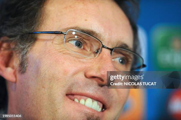 Bordeaux's coach Laurent Blanc gives a press conference, on November 24, 2009 in Bordeaux, southwestern France, on the eve of the UEFA Champions...