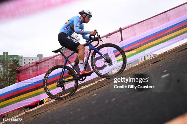 Thibau Nys of Belgium competes during the 75th UCI World Championships Cyclo-Cross 2024 - Men's Elite on February 04, 2024 in Tabor, Czech Republic.