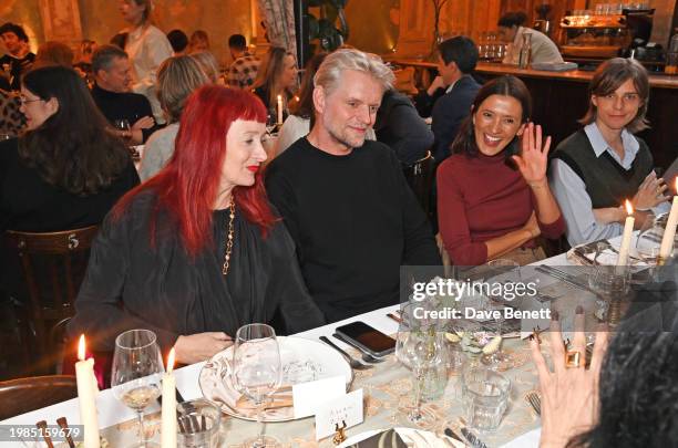 Trino Verkade, Malcolm Young, Hikari Yokoyama and Simon B Morch attend the launch of Sanderson by Giles Deacon at Sessions Art Club on February 7,...