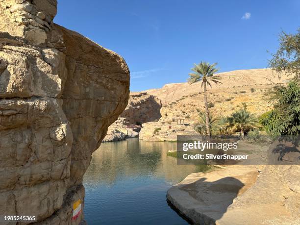 wadi bani khalid in hajar mountains near bada, oman - vada stock pictures, royalty-free photos & images