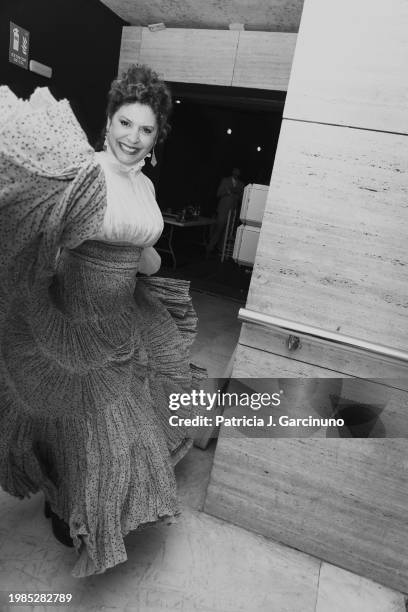 Marisol Membrillo is seen backstage during Carmen Awards 2024 at Casa Colón on February 03, 2024 in Huelva, Spain.