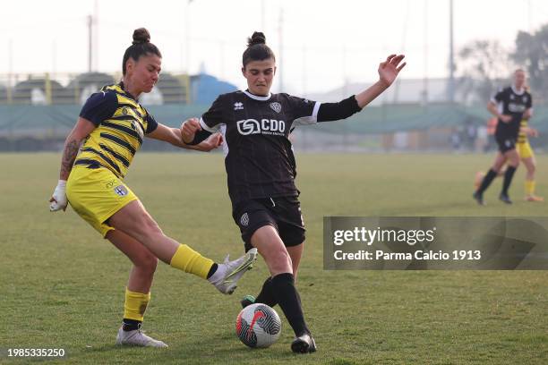 Ludovica Silvioni of Parma Calcio 1913 in action during the Serie B Women match between Cesena FC and Parma Calcio 1913 on February 04, 2024 in...