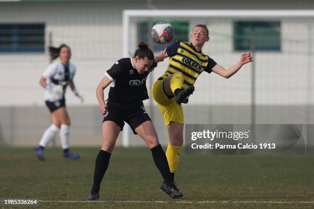 Laura Perin of Parma Calcio 1913 in action during the Serie B Women match between Cesena FC and Parma Calcio 1913 on February 04, 2024 in Cesena,...