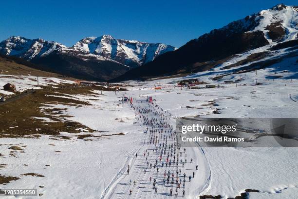 Competitors take part in the 44th edition of Nordi Cki Popular race Marxa Beret on February 04, 2024 in Baqueira Beret, Spain.
