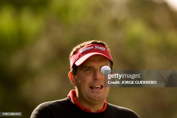 British Anthony Wall eyes the ball on 3th hole during the Andalucia Masters, on October 31, 2010 in Sotogrande, southern Spain. AFP PHOTO / JORGE...