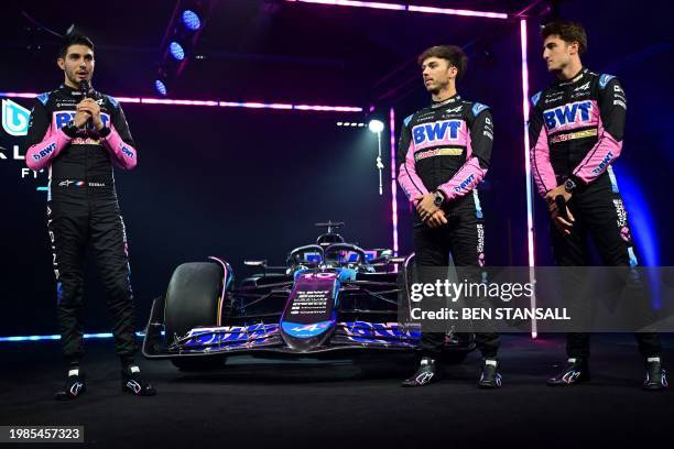 French BWT Alpine F1 Team Driver Esteban Ocon, French BWT Alpine F1 Team Driver Pierre Gasly and Australian BWT Alpine F1 Team Reserve Driver Jack...