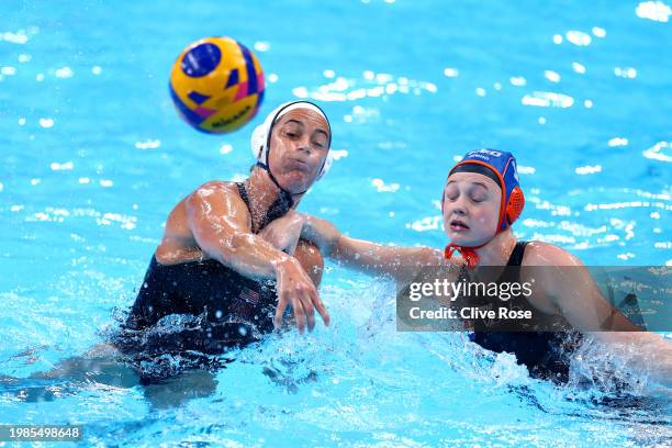 Maggie Steffens of Team United States competes in the Women's Water Polo Preliminary Round Group A match between Team United States and Team...