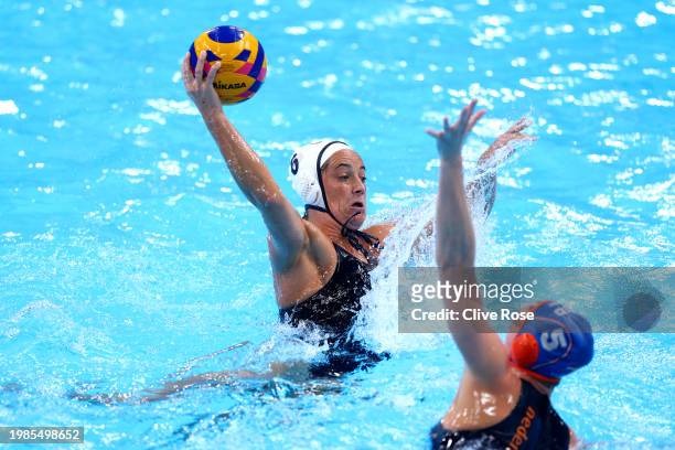 Maggie Steffens of Team United States competes in the Women's Water Polo Preliminary Round Group A match between Team United States and Team...