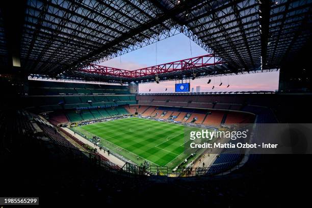 General view inside the stadium prior to the Serie A TIM match between FC Internazionale and Juventus at Stadio Giuseppe Meazza on February 04, 2024...