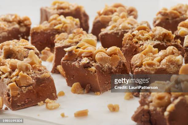 chocolate maple fudge - salted brownie stock pictures, royalty-free photos & images